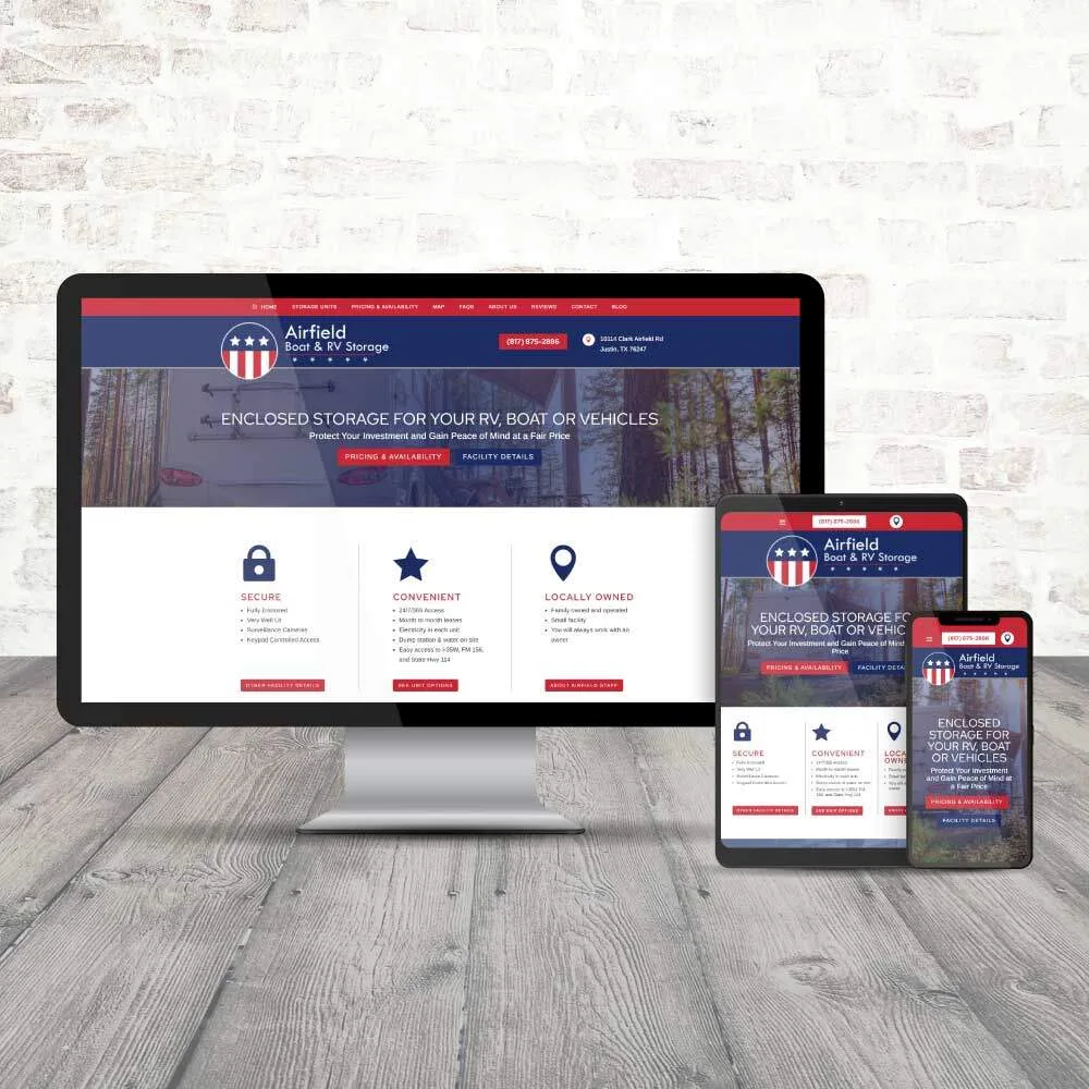 Airfield Boat & RV Storage Website Design Airfield Boat & RV Storage Website Design
