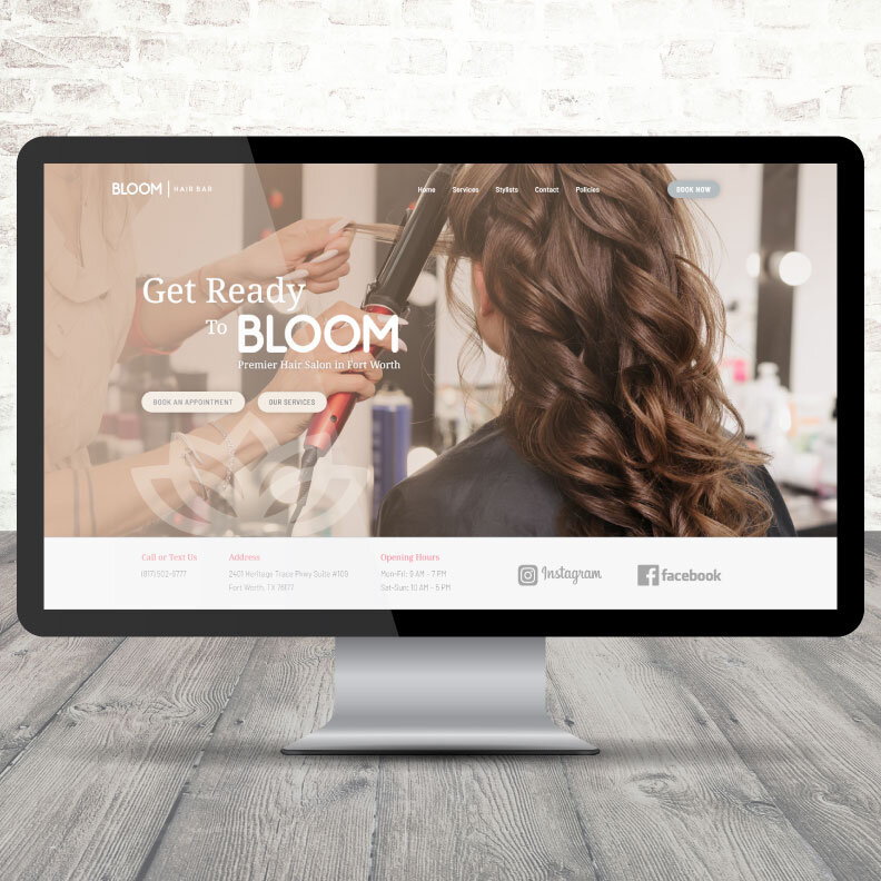 Bloom Hair Bar Salon Website Redesign - AFTER